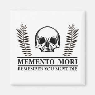 Memento mori skull magnet