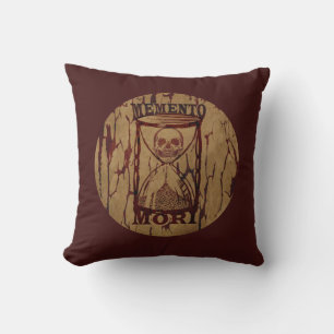 Memento mori skull throw pillow
