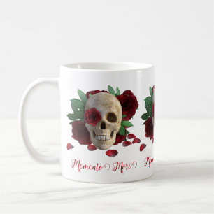 Memento Mori. Skull with red roses Coffee Mug