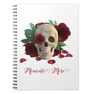 Memento Mori. Skull with red roses Notebook