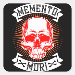 Memento Mori Skull Your time will come Square Sticker