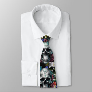 Memento Mori Skulls Tie