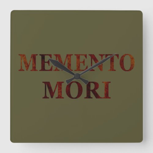 Memento mori square wall clock