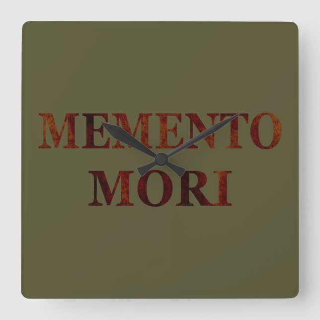 Memento mori square wall clock (Front)
