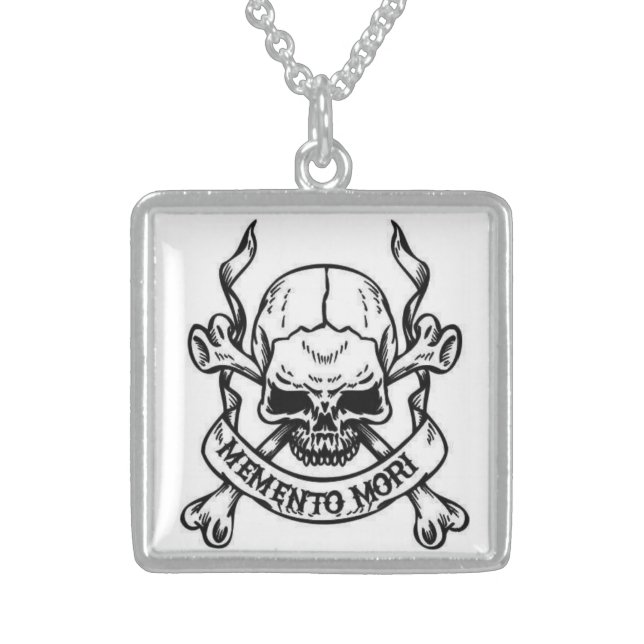 memento mori sterling silver necklace (Front)