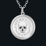 Memento Mori Sterling Silver Pendant Necklace<br><div class="desc">Momento Mori stoicism skull necklace.</div>