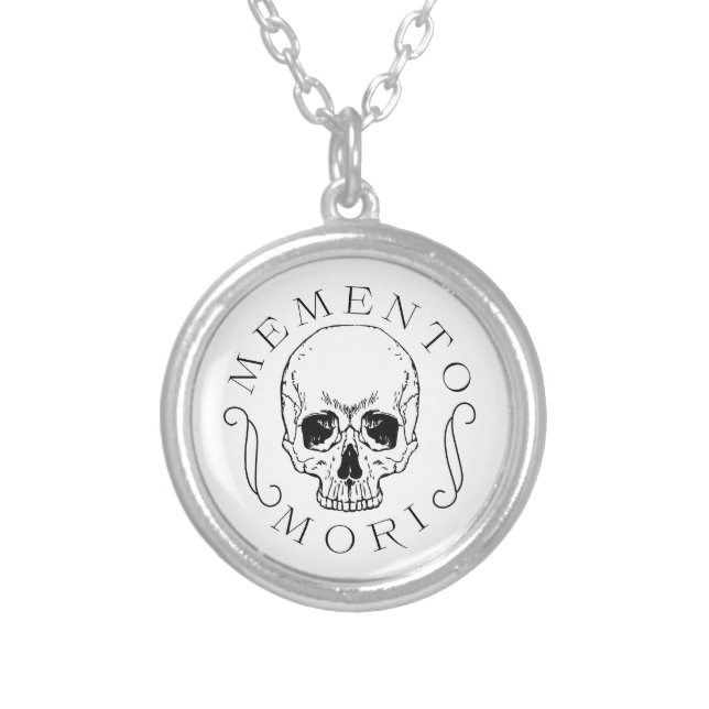 Memento Mori Sterling Silver Pendant Necklace (Front)