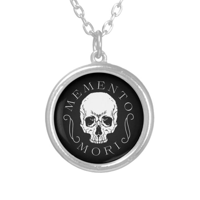 Memento Mori Sterling Silver Pendant Necklace (Front)