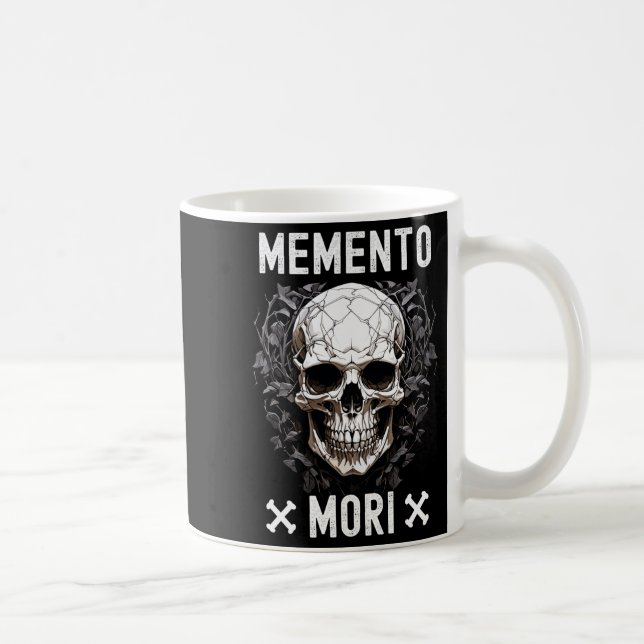Memento Mori Stoic Mortality Stoicism Philosophy Q Coffee Mug (Right)