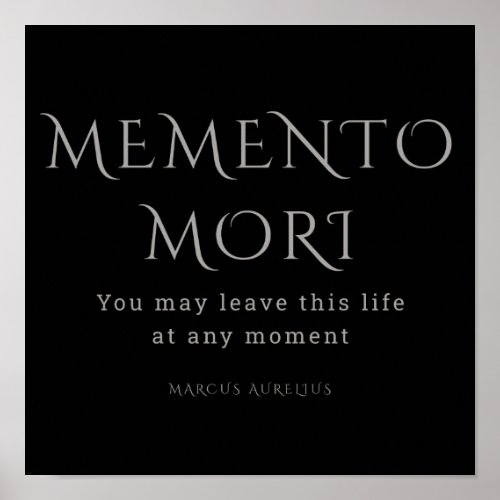 Memento Mori Stoicism Marcus Aurelius Poster