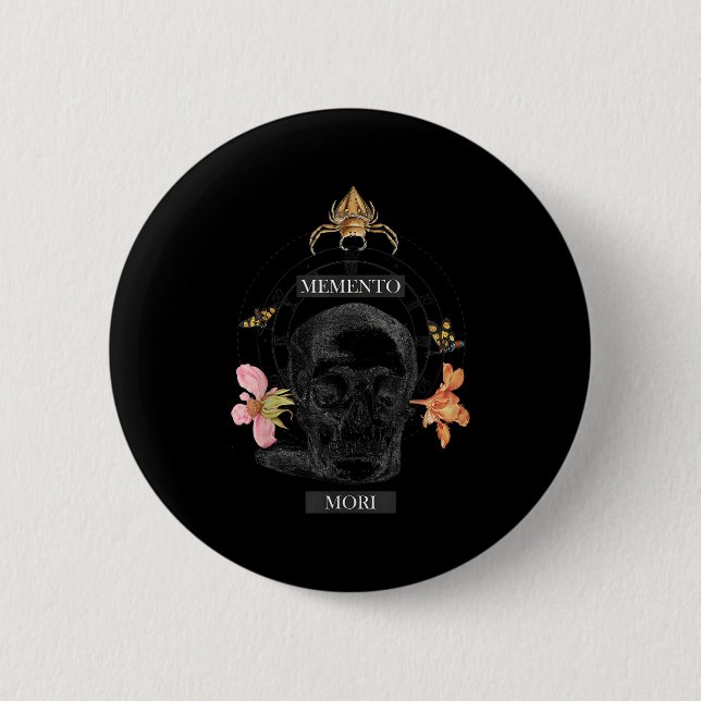 Memento Mori Stoicism Philosophy Philosopher Stoic Button (Front)