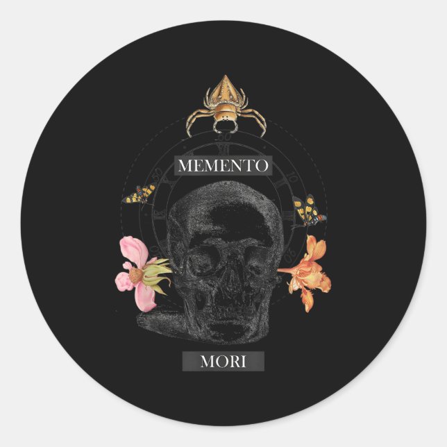 Memento Mori Stoicism Philosophy Philosopher Stoic Classic Round Sticker (Front)