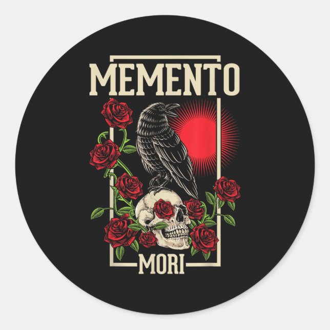 Memento Mori Stoicism Philosophy Stoic Philosopher Classic Round Sticker (Front)
