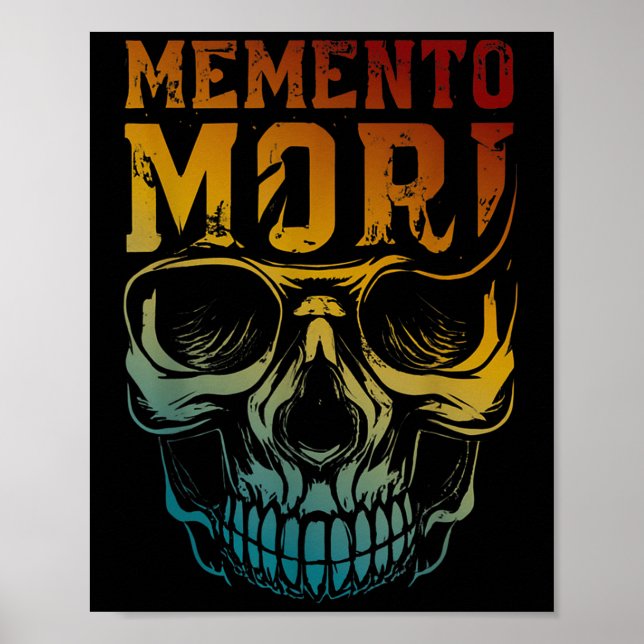 Memento Mori Stoicism Skull Quote Stoic Philosophy Poster (Front)