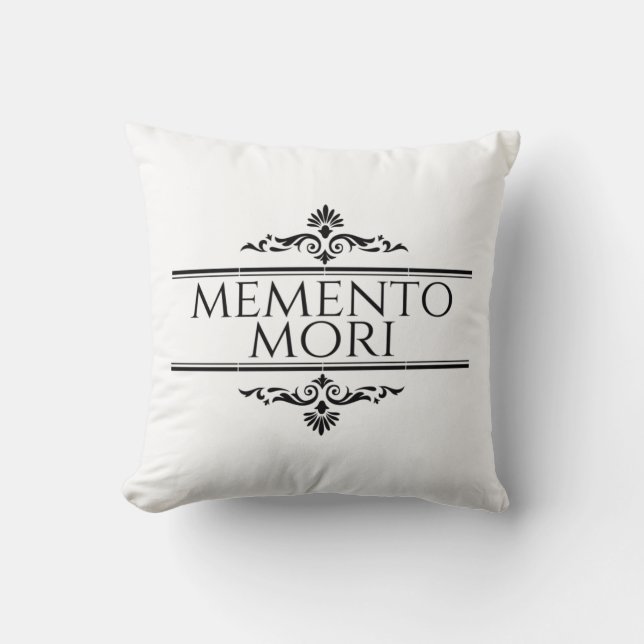 Memento Mori Throw Pillow (Front)
