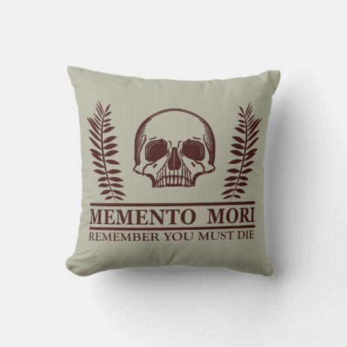 Memento mori throw pillow