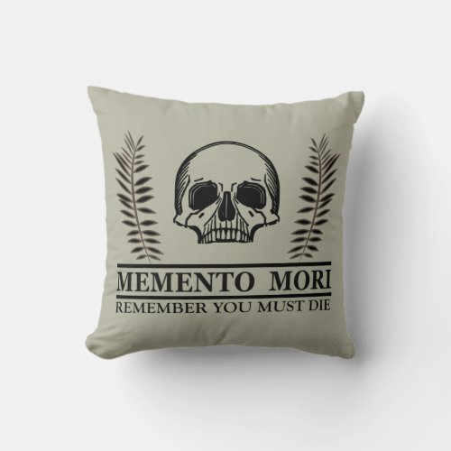 Memento mori throw pillow