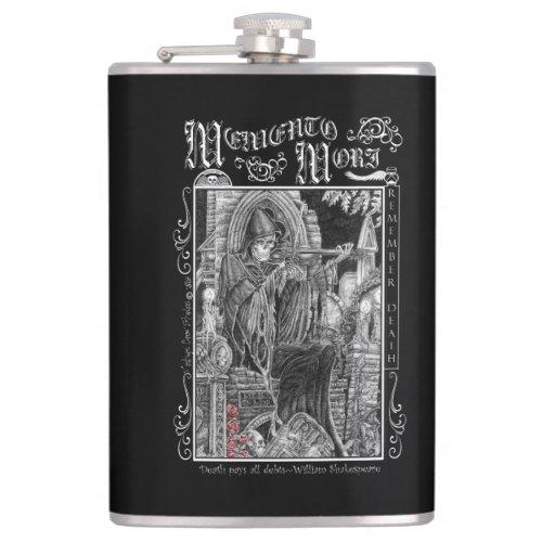 Memento Mori Whiskey Flask