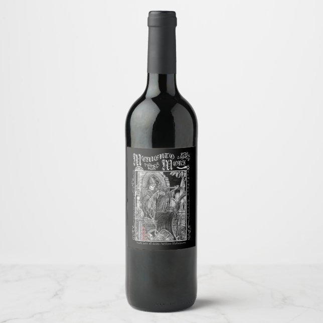 Memento Mori Wine Bottle Wine Label (Front)