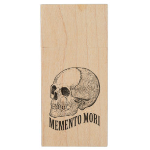 Memento mori wood flash drive