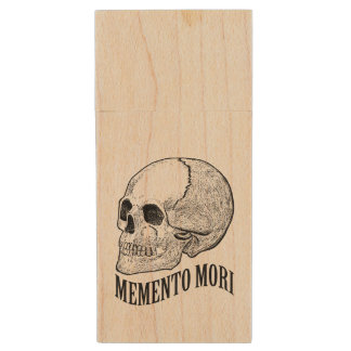 Memento mori wood flash drive