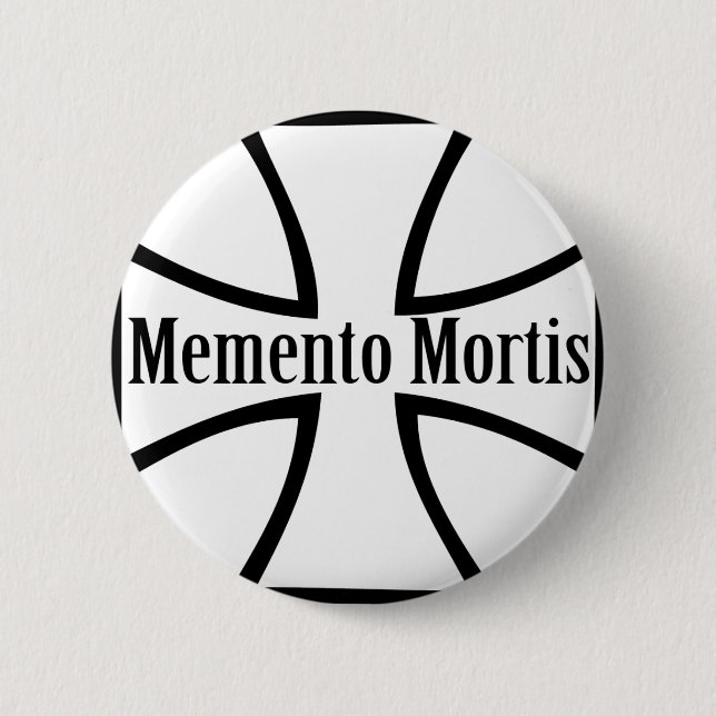 memento mortis cross icon pinback button (Front)