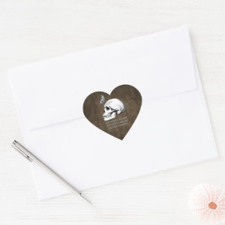 MEMENTO VIVERE • MEMENTO AMARE • MEMENTO MORI HEART STICKER