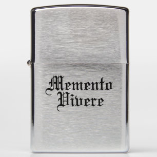 Memento Vivere - Remember To Live - Latin Phrase Zippo Lighter