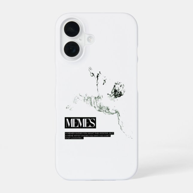 Memer Thinking Falling Statue Iphone Case (Back)