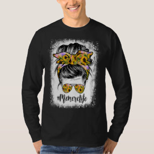 Memere Life Bleached  Memere Life Sunflower Messy  T-Shirt