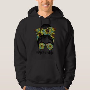 Memere Life Messy Hair Bun Sunflower Women Mother' Hoodie