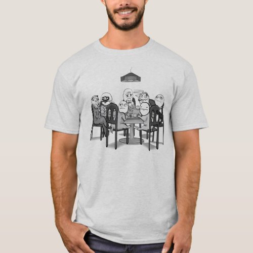 Memes Poker Table with Me Gusta Ok face etc T_Shirt