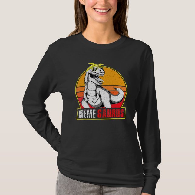 Memesaurus Rex Dinosaur Meme Saurus Family Matchin T-Shirt (Front)
