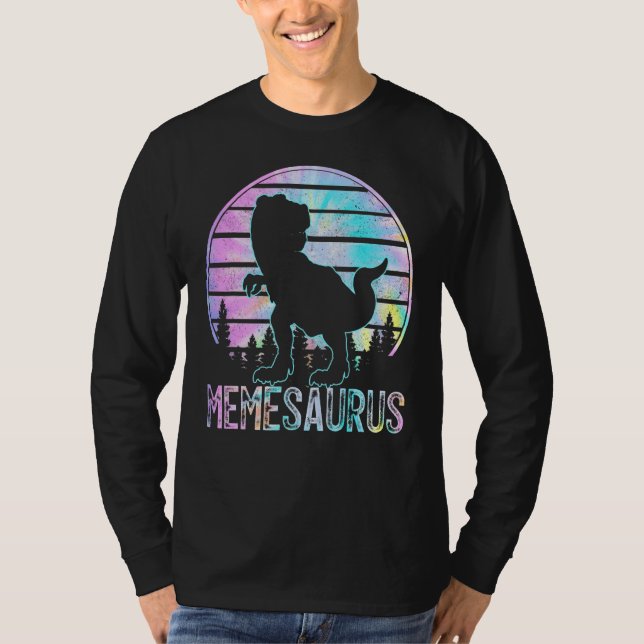 Memesaurus Rex Dinosaur Meme Saurus Tye Die Matchi T-Shirt (Front)