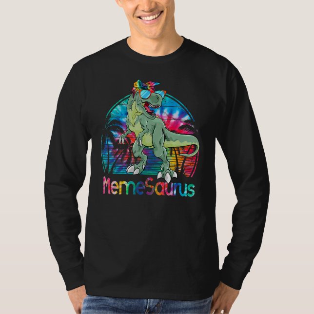 Memesaurus Rex Dinosaur Tie Dye Meme Saurus Mother T-Shirt (Front)