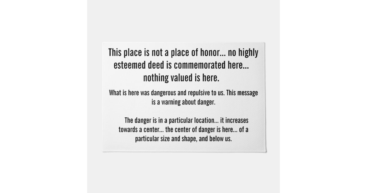 Memetic hazards doormat Zazzle