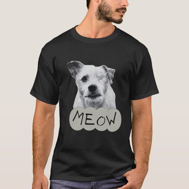 Meming black and white one eyed dog T-Shirt (Front)