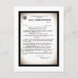 Memo from Hydrographic Office Titanic Disaster Postcard