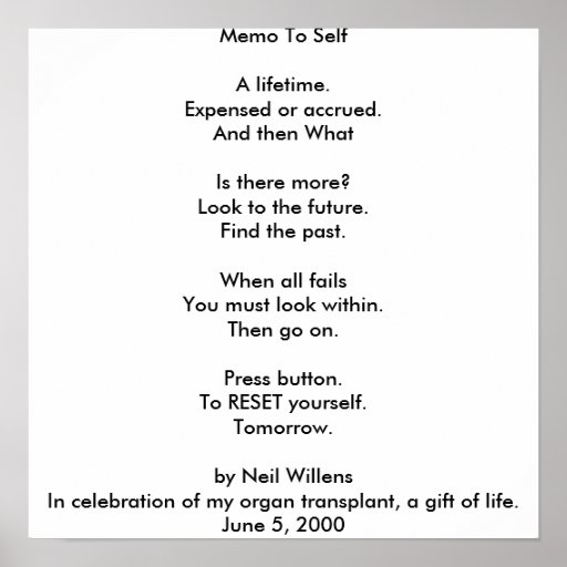 Memo to Self poster | Zazzle