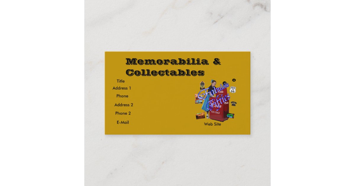 Memorabilia collectable business card Zazzle