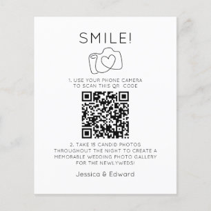 Memorable Photos Qr Code Black Chic Modern Wedding