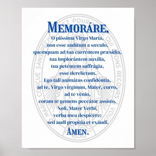 Memorare (Miraculous Medal) Print (Front)