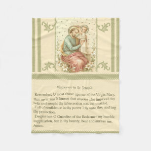 Memorare of St. Joseph Fleece Blanket