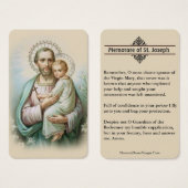 Memorare Prayer St. Joseph & Jesus Holy Card (Front & Back)