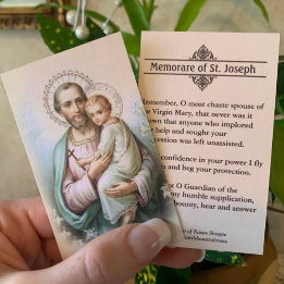Memorare Prayer St. Joseph & Jesus Holy Card