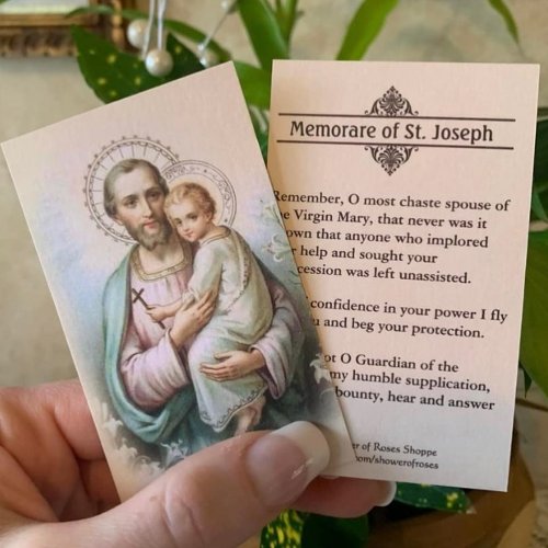 Memorare Prayer  St Joseph  Jesus Holy Card