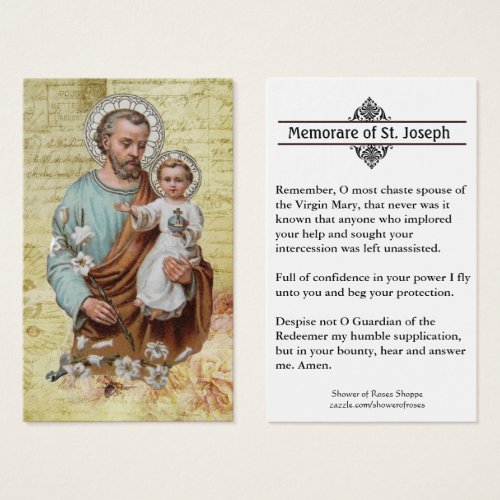 Memorare Prayer  St Joseph  Jesus Holy Card