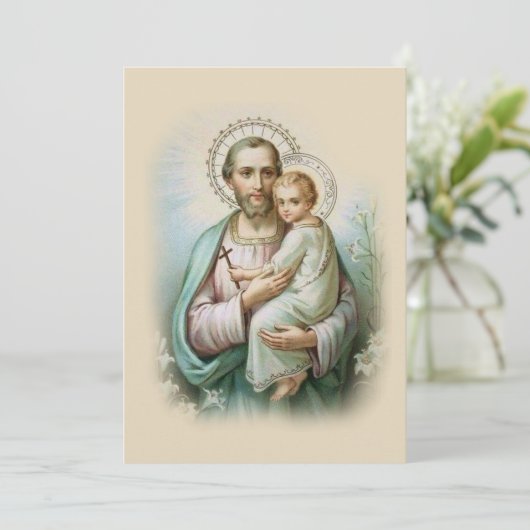 Memorare Prayer St. Joseph & Jesus Prayer Card (Standing Front)