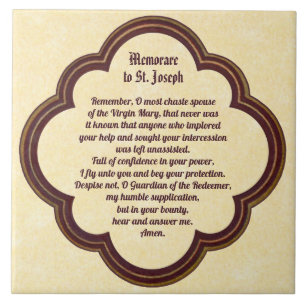 Memorare Prayer to St. Joseph 2 Ceramic Tile