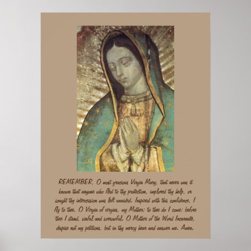 Memorare To The Blessed Virgin Poster